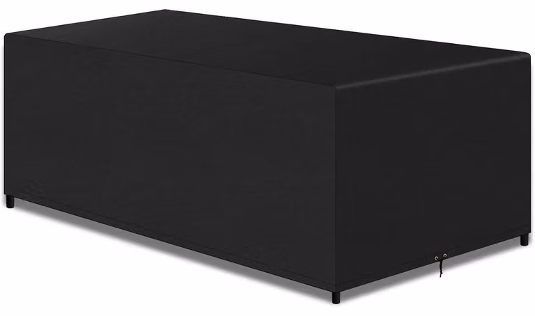 Copertura rettangolare per mobili da giardino, realizzata in tessuto Oxford 420D, impermeabile, resistente ai raggi UV e al vento, colore nero, dimensioni 300x250x90 cm