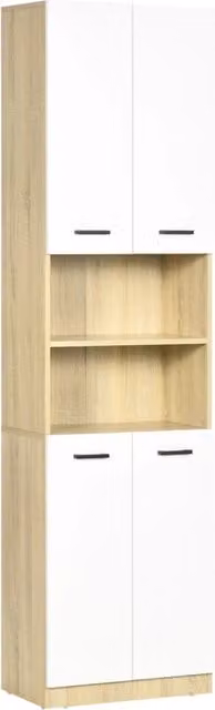 Mobile bagno moderno GIORDANOSHOP con 4 ante e ripiani interni in bianco opaco L: 53 cm, P: 33,5 cm, H: 195,7 cm
