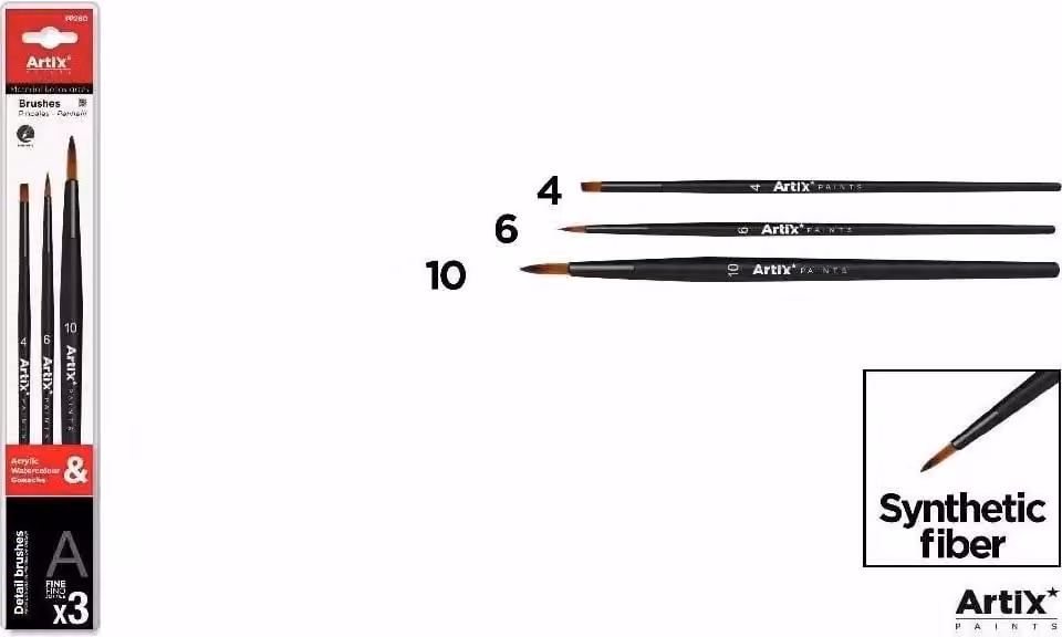 Set di pennelli sintetici S 3 pezzi