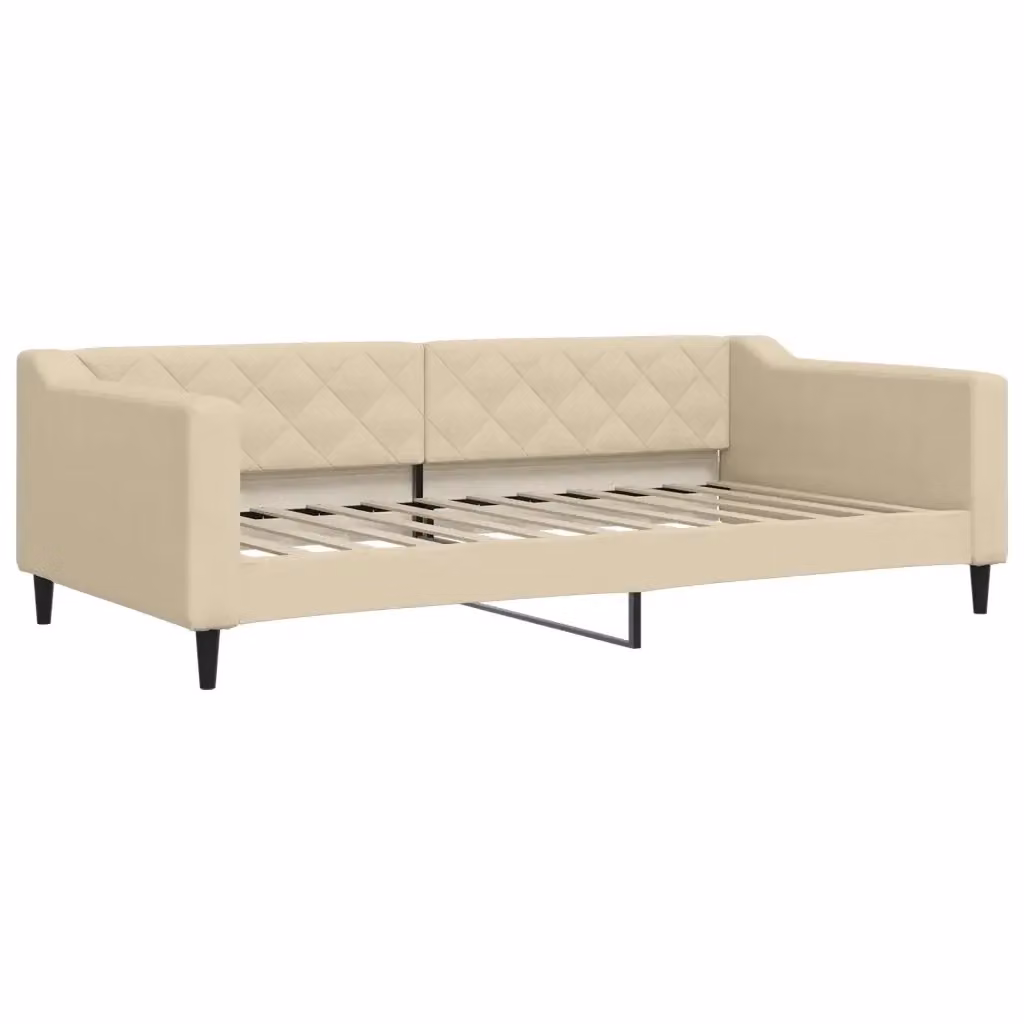 Letto da giorno beige vidaXL con struttura imbottita L: 100 cm, P: 200 cm, H: 67 cm – 2