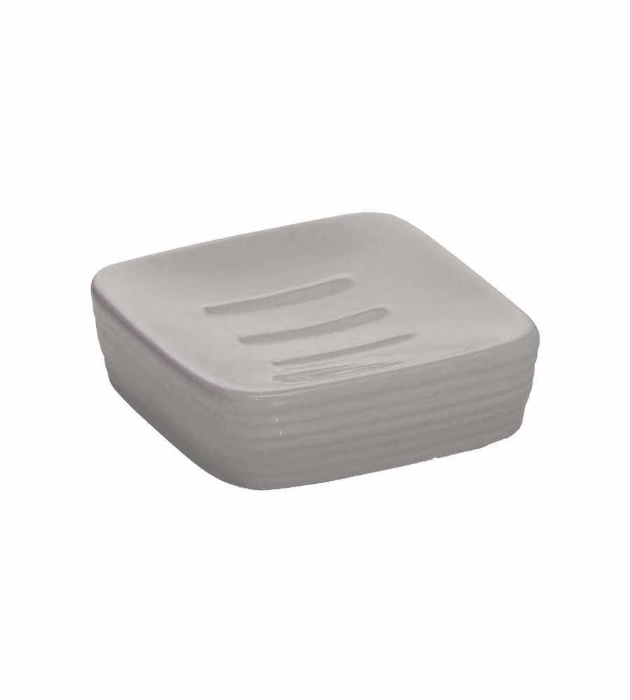 Gedy Porta Sapone Kelly Grigio in Ceramica Quadrato 10x10 cm