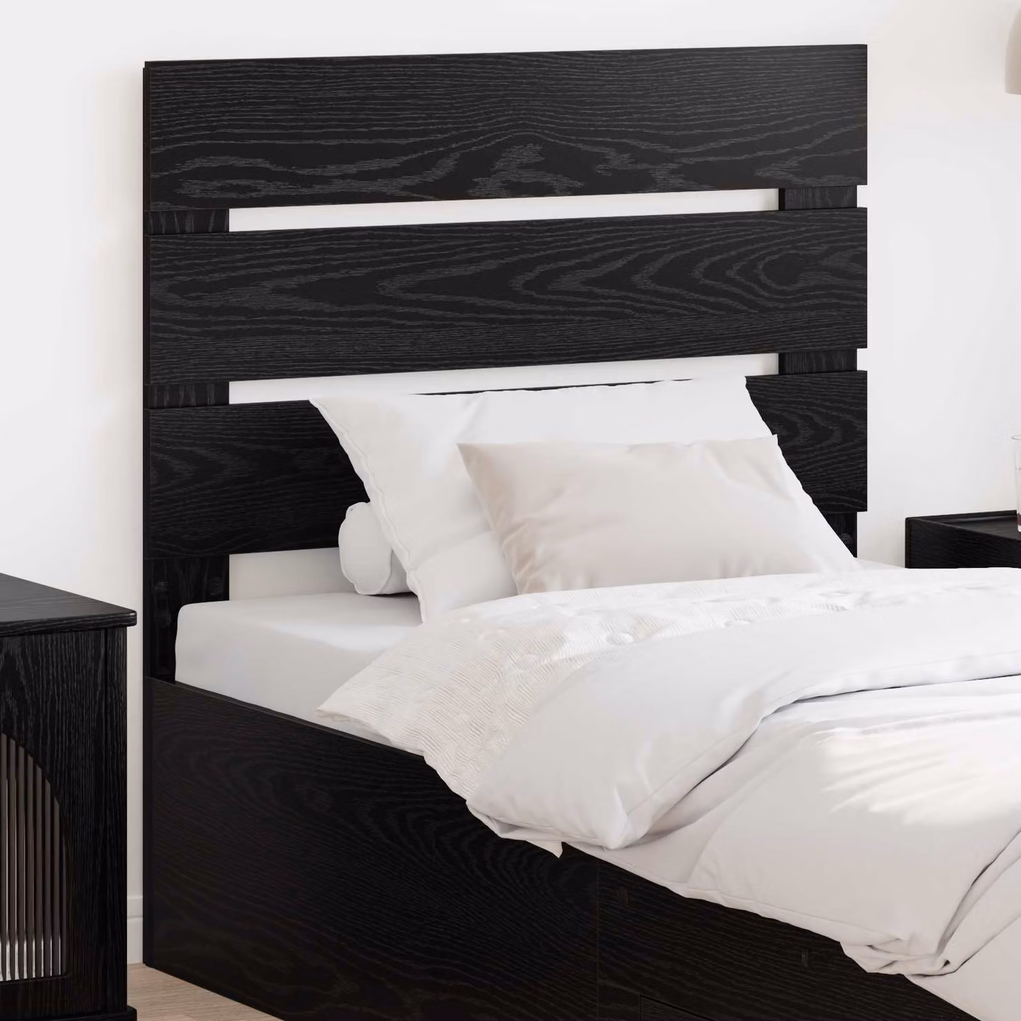 Testiera per letto vidaXL in legno ingegnerizzato Rovere Nero con finitura opaca