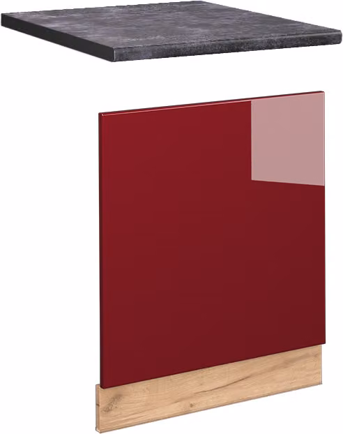 Pannello frontale Vicco Fame-Line Bordeaux lucido 60 cm , PL Antracite, Model 46897