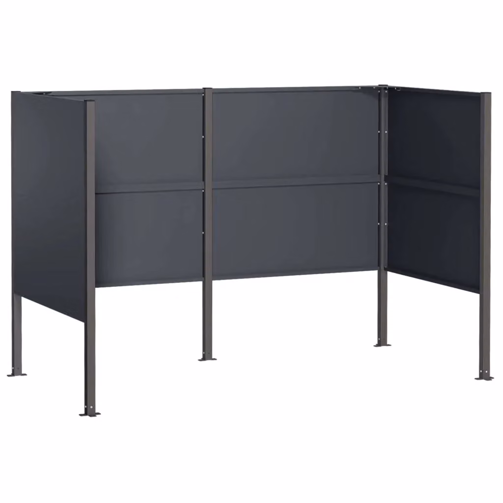 Paravento per bidone della spazzatura vidaXL in acciaio colore antracite L/P/H: 167 x 85 x 113 cm – 2