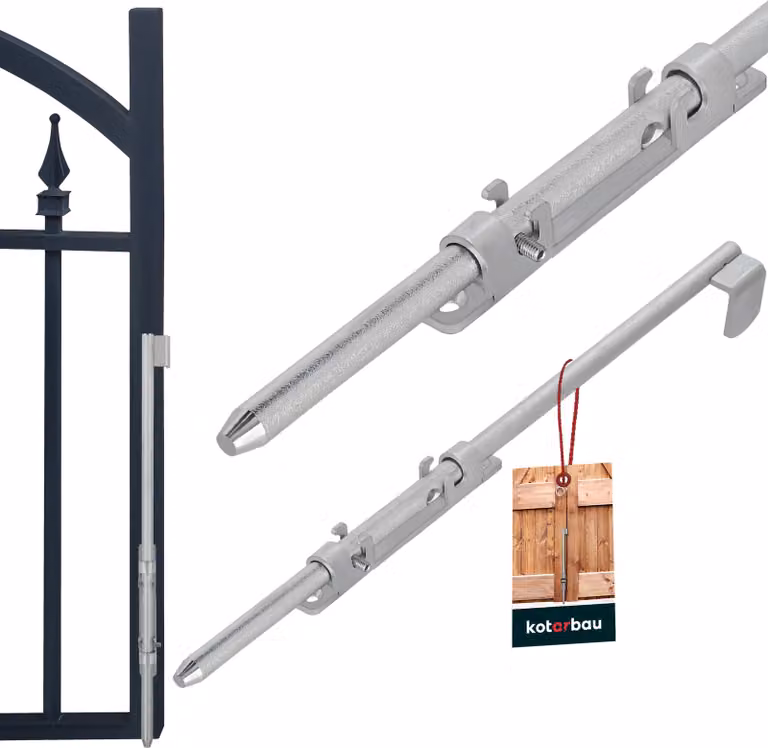 KOTARBAU® Catenaccio per cancello 500 mm zincato Catenaccio lungo Catenaccio per porta con serratura esterna Catenaccio per cancello da giardino