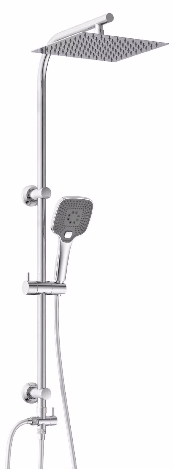 Set doccia a pioggia - Acciaio inossidabile - 30 x 30 cm - Senza miscelatore - Per montaggio successivo
