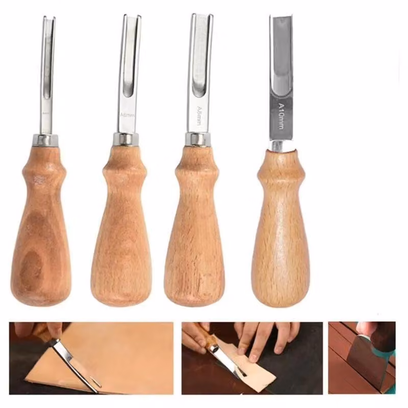 Set di strumenti per la lavorazione della pelle, per tagli precisi, design resistente, confezione da 4 pezzi