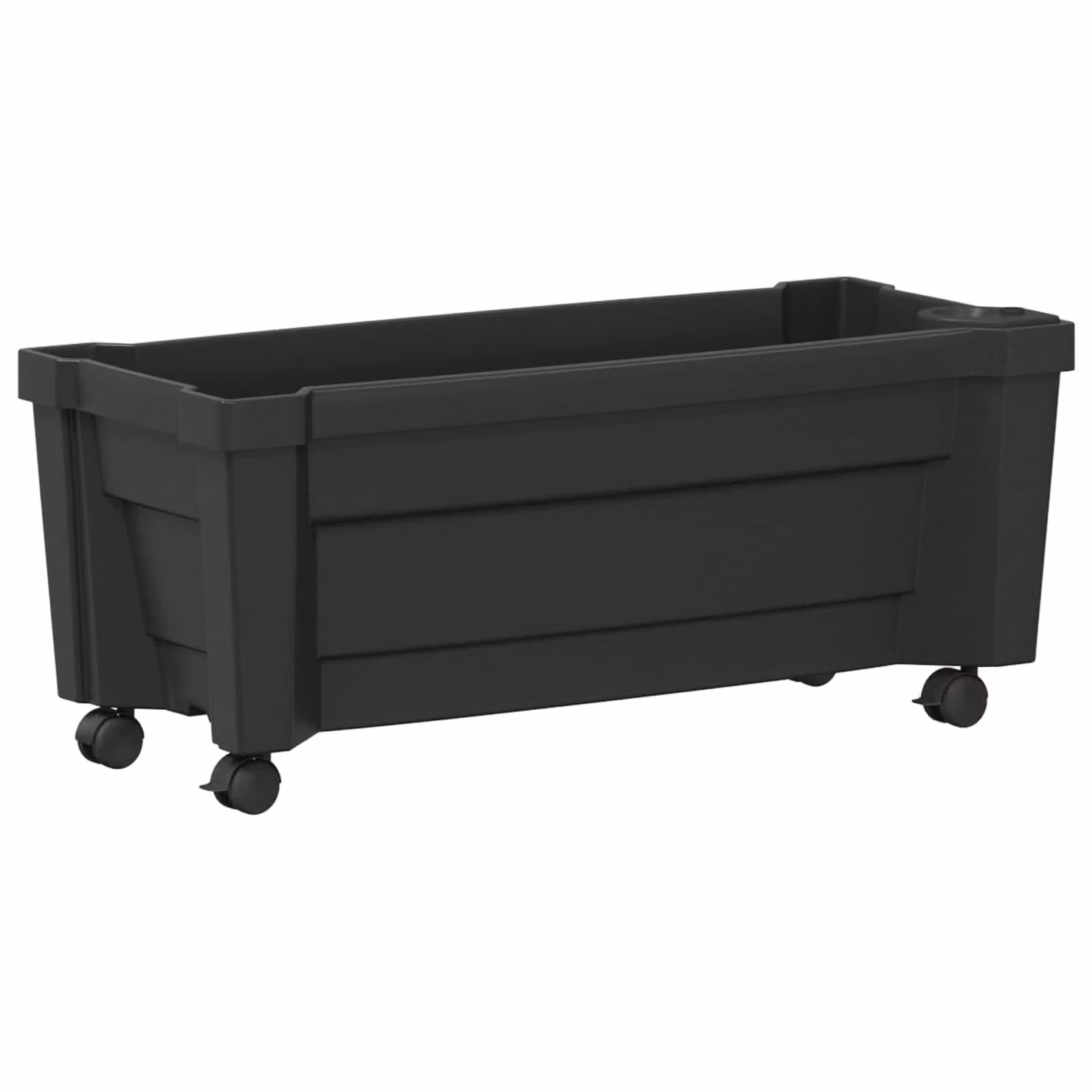 Vaso con ruote Calypso vidaXL in plastica colore antracite L: 79 cm, P: 35 cm, H: 33 cm