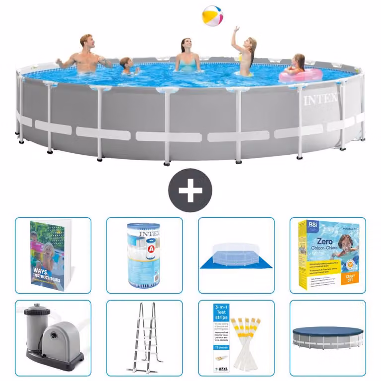 Struttura per piscina a forma di prisma - 610x132 cm - composta da 7 elementi - modello S572