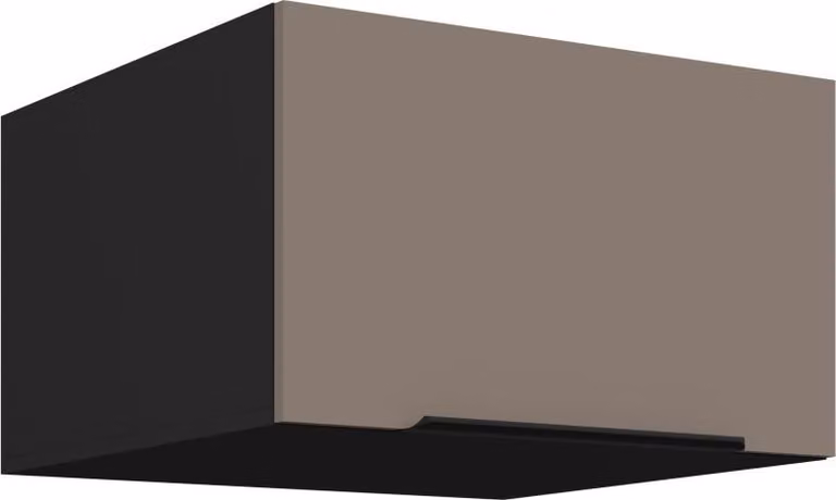 Mobile alto profondo con ante a battente LUNARA - larghezza 60 cm, beige scuro / nero