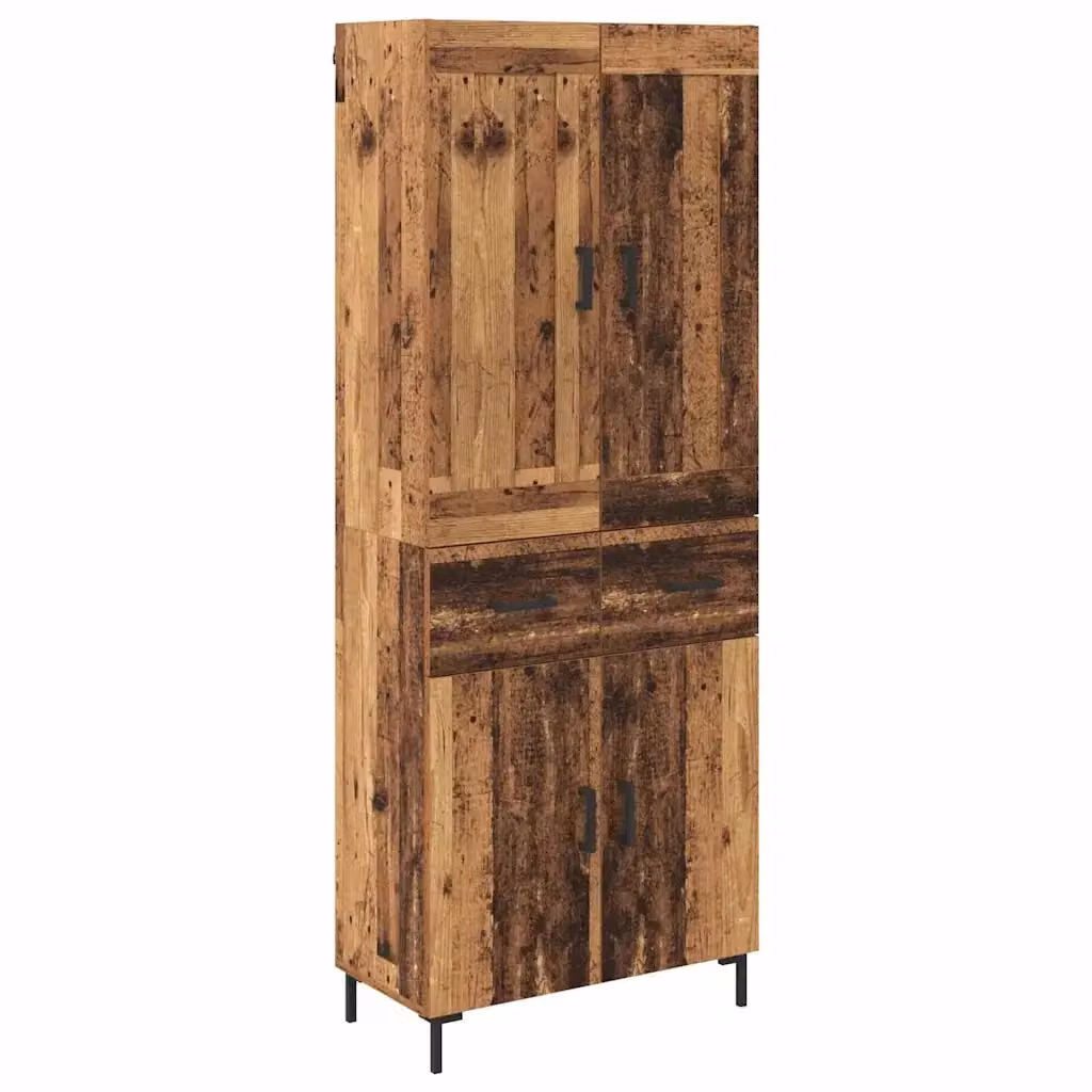 Set di 2 credenze moderne vidaXL in legno e metallo marrone con ante a battente e ripiani interni L: 69,5 cm, P: 34 cm, H: 180 cm – 2