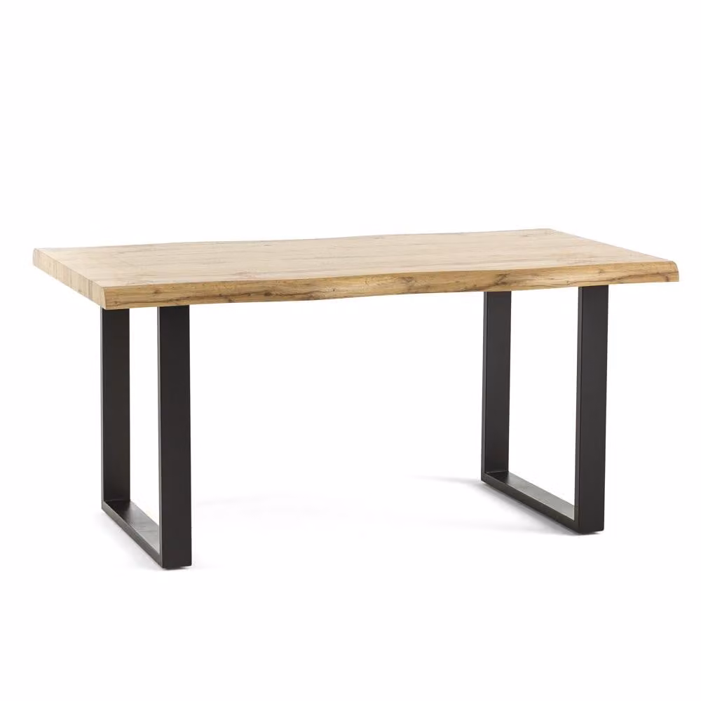 Tavolo rettangolare 160×90 cm in legno decorato melaminico con gambe a U in metallo - design moderno, stabile ed elegante per cucina e sala da pranzo - DEXTER