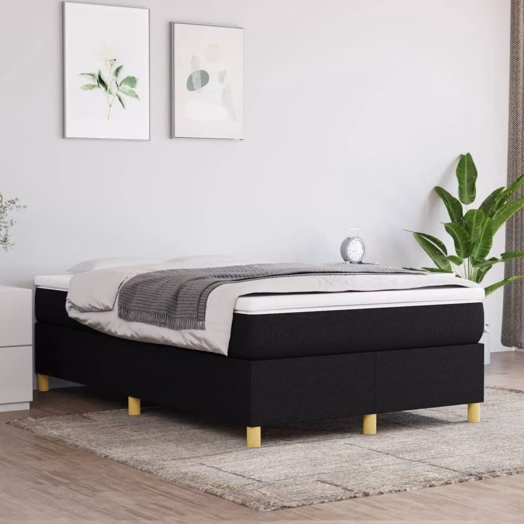 Maison Exclusive - Giroletto a Molle con Materasso Nero 120x200 cm in Tessuto