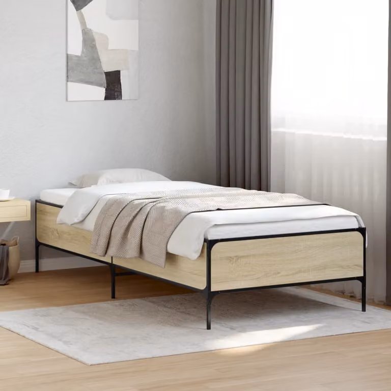 Giroletto vidaXL in Rovere Sonoma e Metallo, L/P: 100 x 200 cm