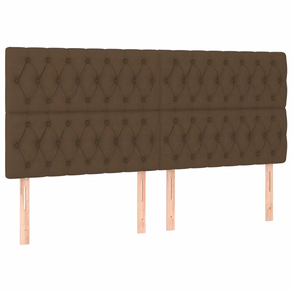 Testiera per letto vidaXL in tessuto e legno marrone L: 180 cm, P: 7 cm, H: 118-128 cm – 2