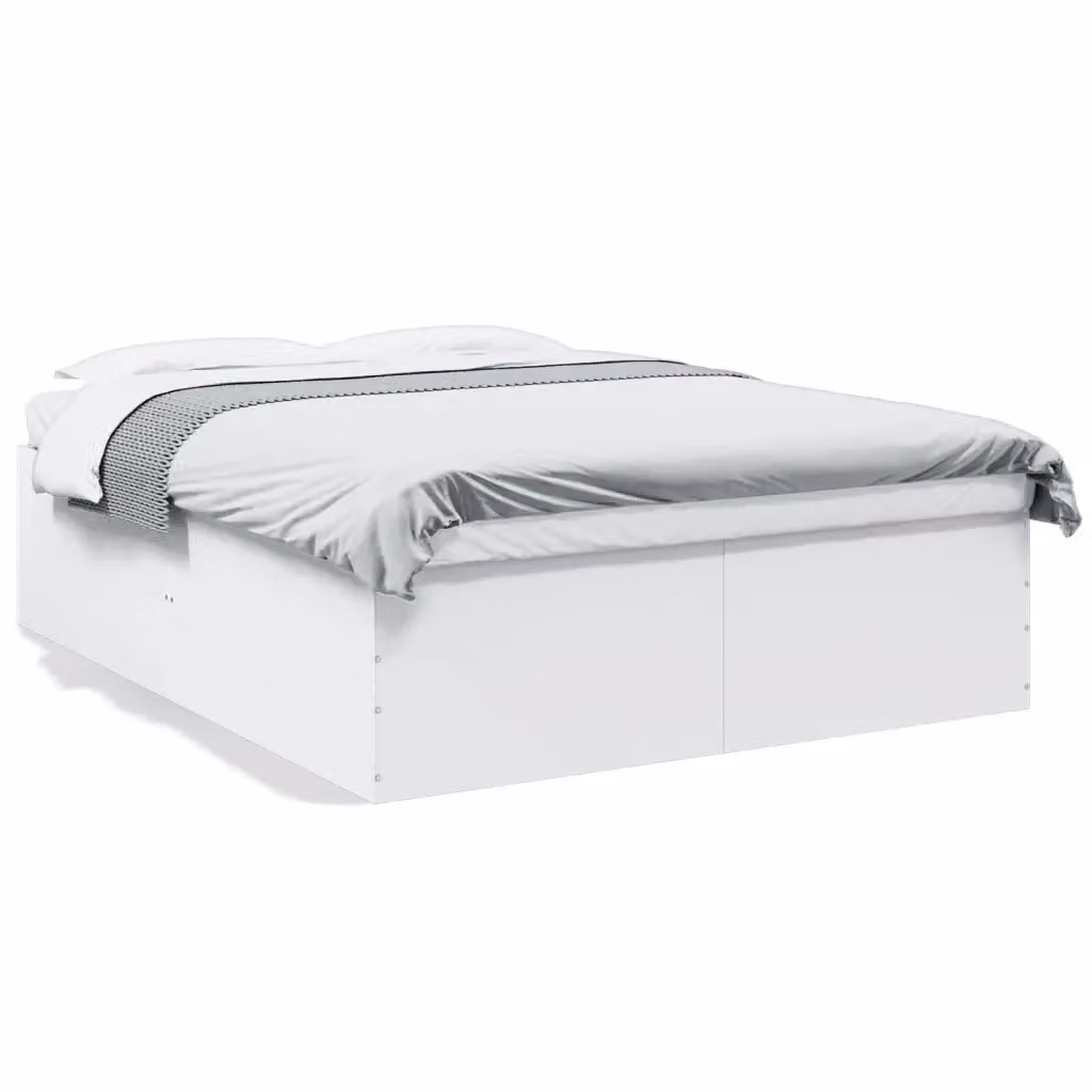 vidaXL Giroletto Bianco in Legno Multistrato con Doghe Fisse L/P/H: 160 x 200 x 163 cm – 2