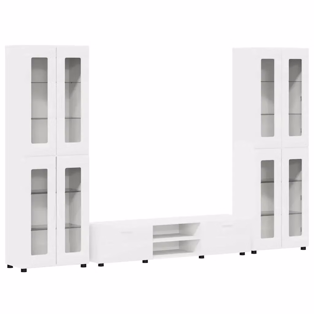 Set mobile TV vidaXL FLORIN in 3 pezzi Bianco opaco con vani porta media – 2