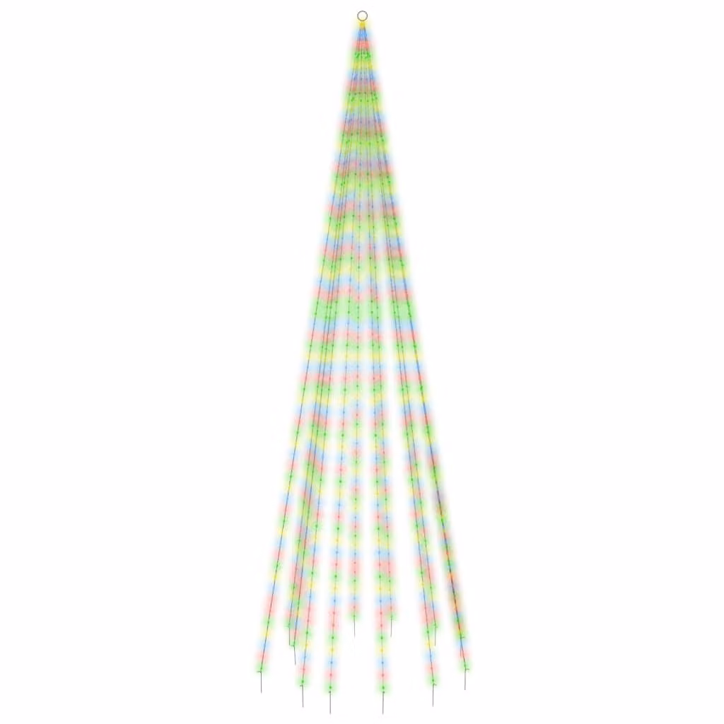 Albero di Natale Pennone Colorato 732 LED 500 cm