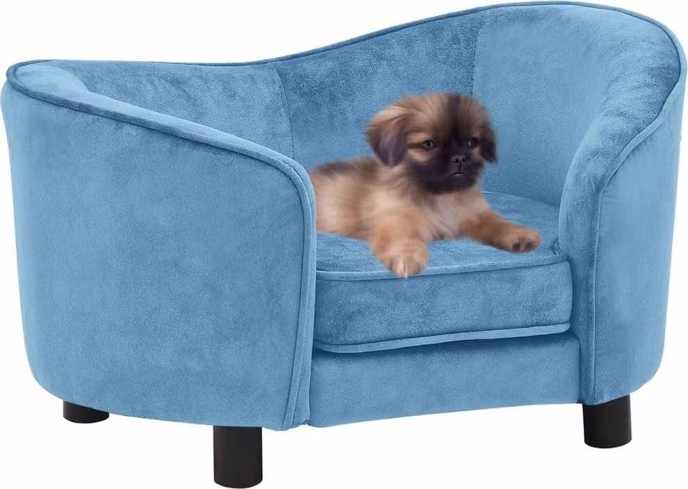 The Living Store Divano per cani turchese 69x49x40 cm in peluche