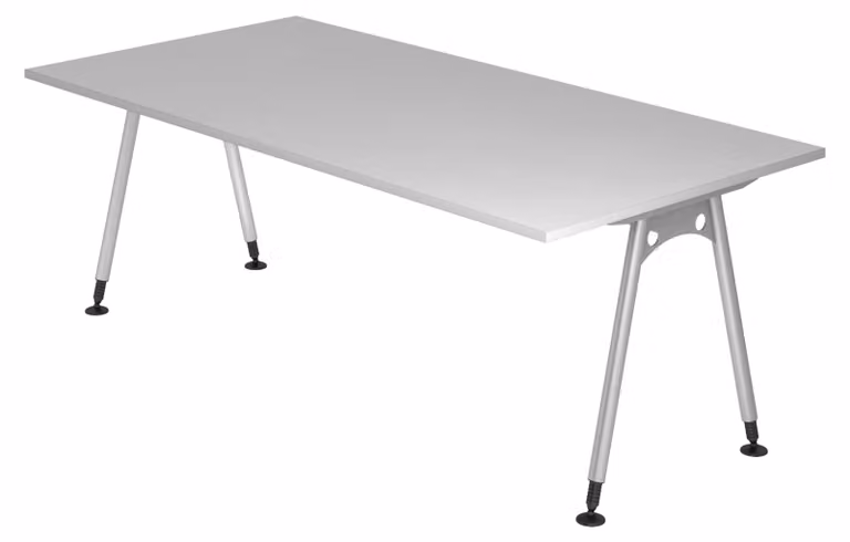 bümö Scrivania Serie A - Decorazione: grigio, dimensioni: 200 x 100 cm