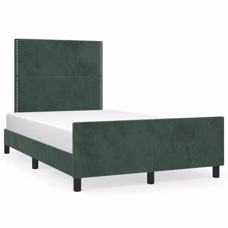 Giroletto senza Materasso Verde Scuro 120x200 cm in Velluto