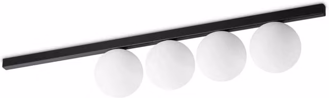 Plafoniera Moderna Ideal Lux Binomio in Metallo e Vetro con 4 Luci G9, Disponibile in Nero, Bianco o Oro/Ottone