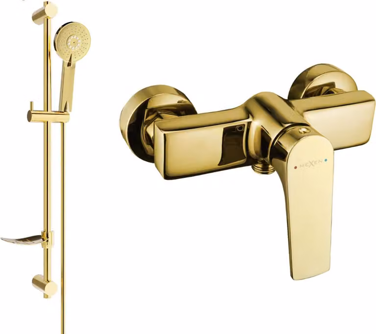 Mexen Lynx DF40 Miscelatore doccia con set doccia, oro - 74594DF40-50