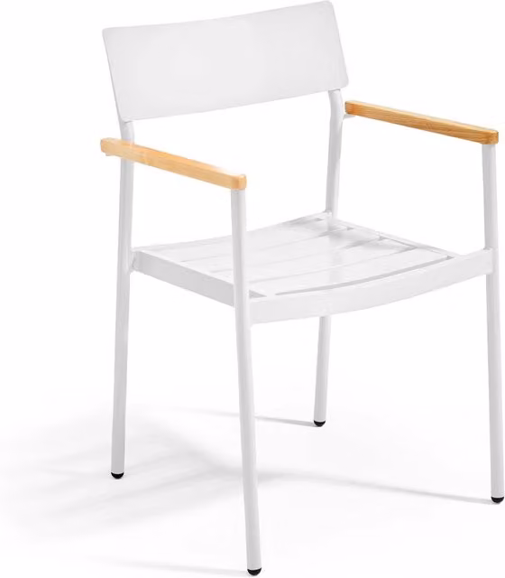 Oviala - Sedia da giardino in alluminio e legno bianco