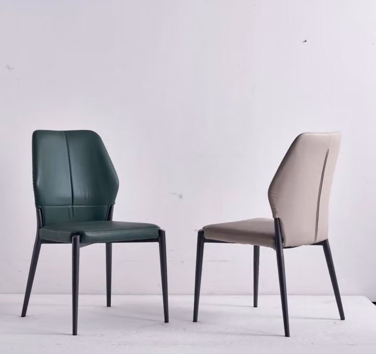 Grüner Designer Lederstuhl Moderne Esszimmerstühle Küchen Sitzmöbel