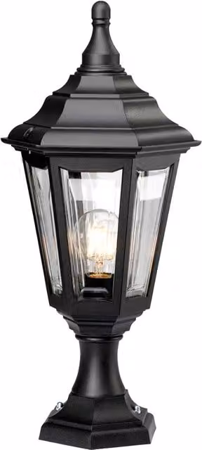 Lampada da esterno a colonna Kinsale Elstead nera con attacco E27 e protezione IP44