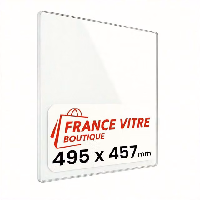 495 x 457 x 4 mm - Vetro per stufa a legna - vetro camino di ricambio - vetro per caminetto resistente al fuoco - France Vitre