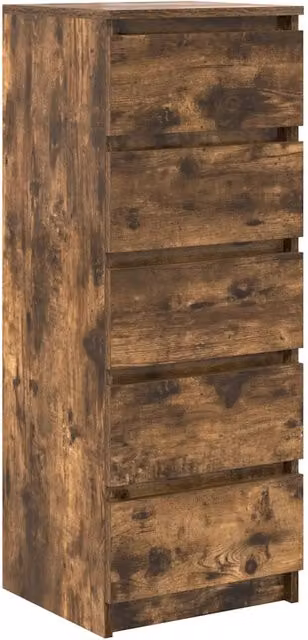 Credenza | Madia | Buffet da pranzo | Armadio da pranzo con Cassetti Rovere Fumo 37,5x35x99 cm in Truciolato