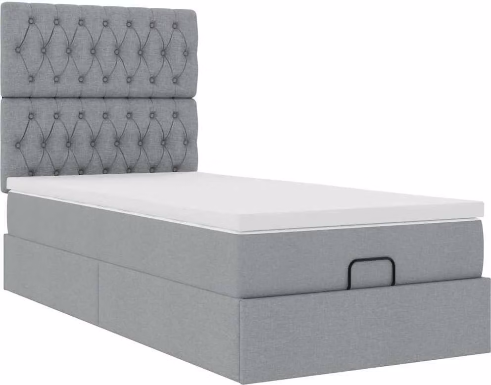 Struttura Letto Pouf con Materasso 90x190 cm in Tessuto