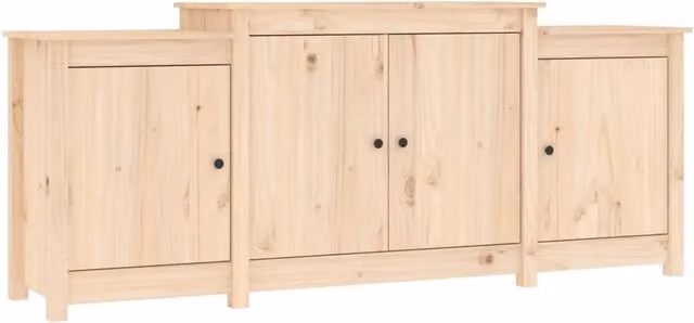 Credenza-Buffet-Armadio da cucina 164x37x68 cm in Legno Massello di Pino