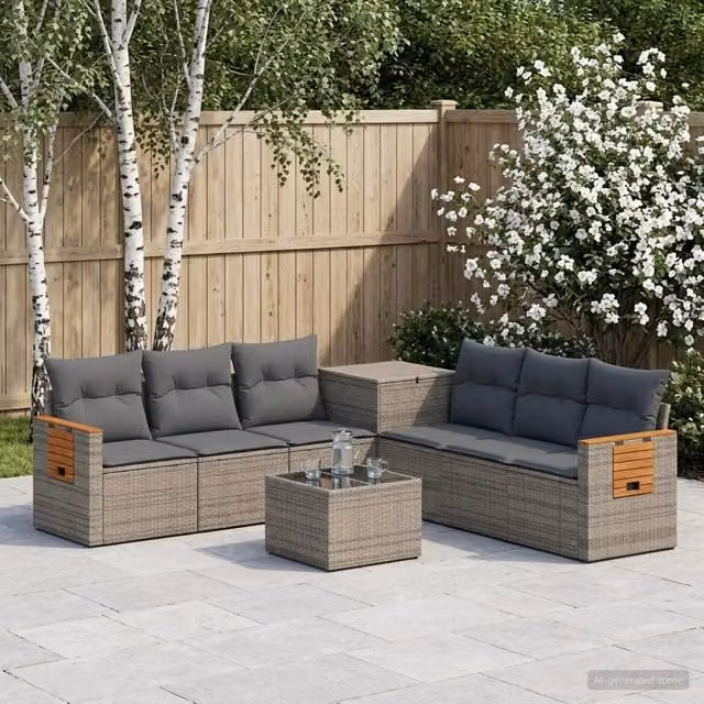 Set di divani 8 pz Grigio e Grigio Scuro 55 x 55 x 37 cm 3448590
