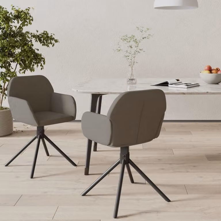 The Living Store Sedie da pranzo 2 pz. Girevoli Velluto grigio scuro