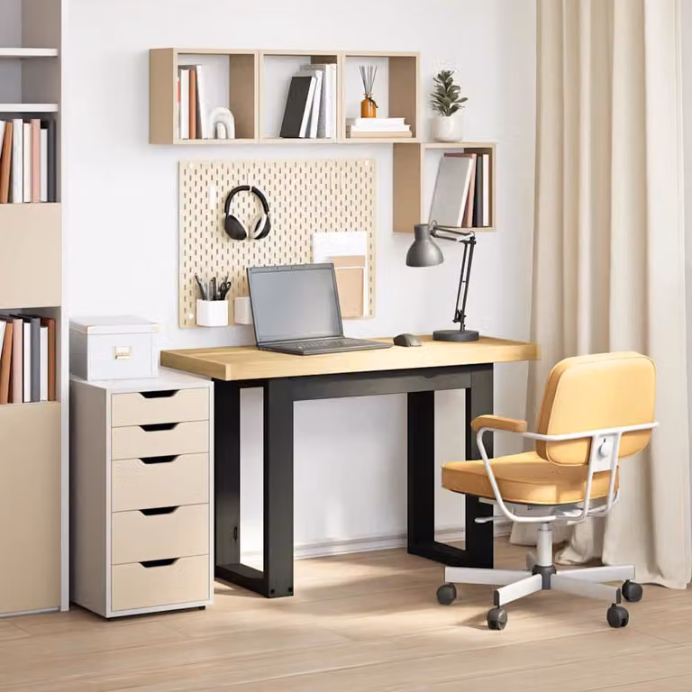vidaXL Scrivania NOAIN Gambe a Forma di U 120x50x75 cm Legno Massello