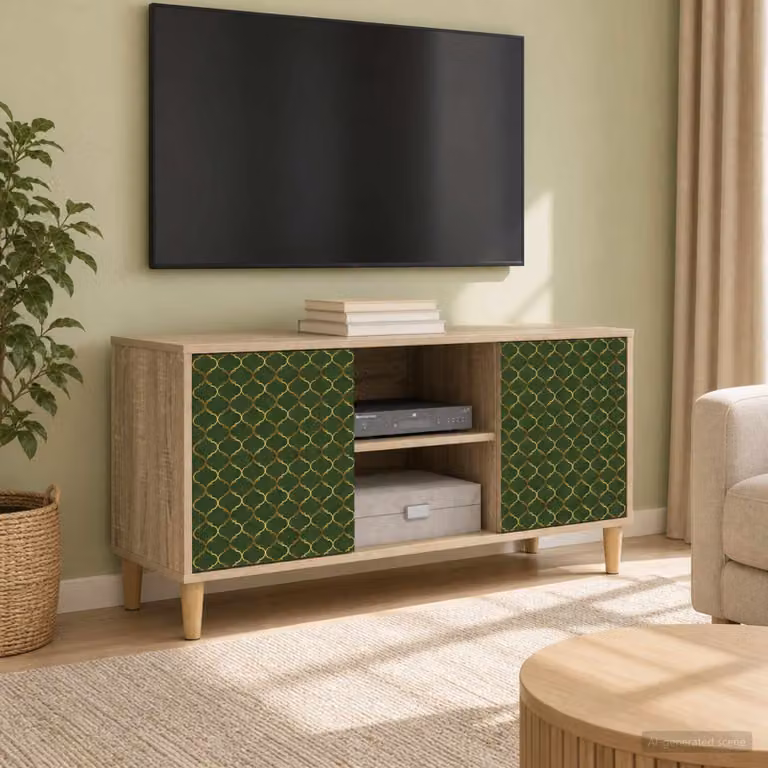 Mobile TV GELEEN vidaXL in legno ingegnerizzato color Sonoma, L 102 x P 33 x H 50 cm
