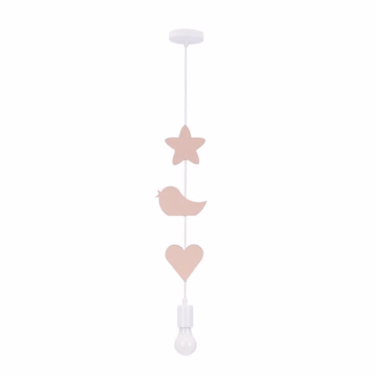 Lampada a sospensione per camera bambini SINGLE 3 - 1xE27, 20W, bianco / rosa