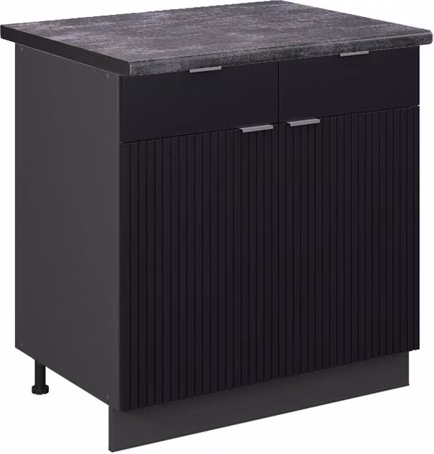 Mobiletto base per cucina Fame-Line Nero rigato/Antracite 80 cm, PL Antracite Vicco
