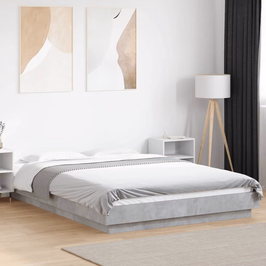vidaXL Giroletto in Legno Multistrato Grigio L: 135 cm, P: 190 cm – 1