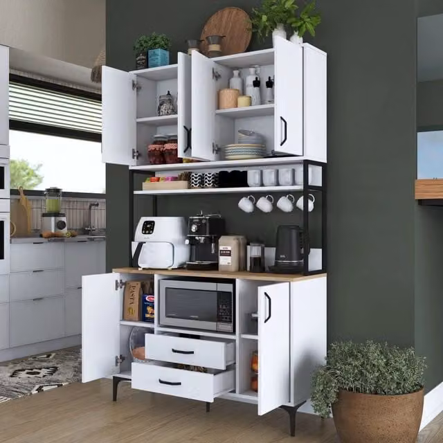 Madia Mairago, Credenza 2 Cassetti, 120x38x199h cm Bianco