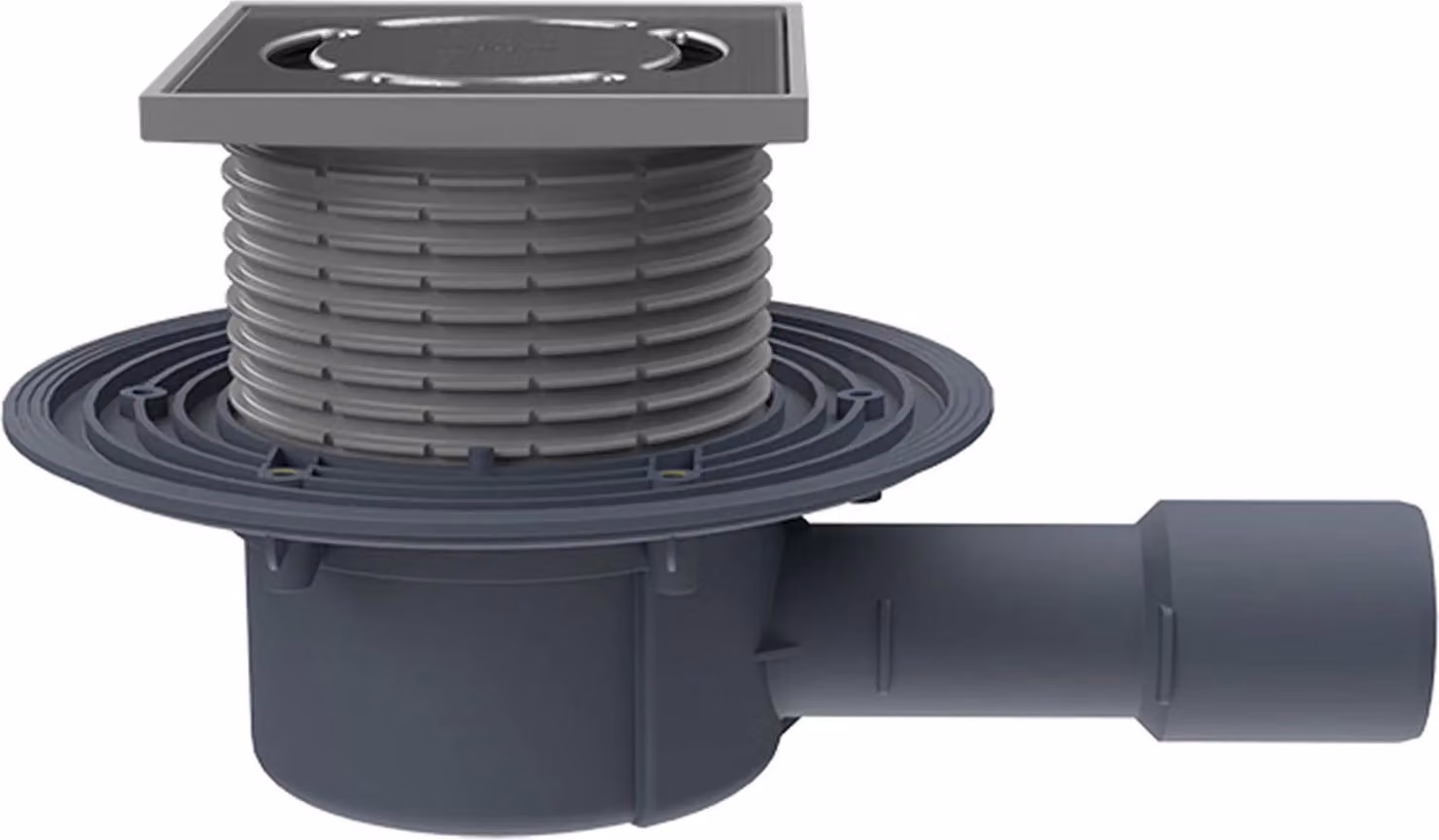 Scarico a pavimento HL Hutterer & Lechner, DN40/50 con scarico orizzontale, con flangia isolante, st