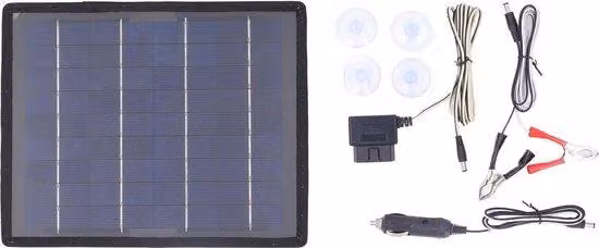 Caricabatterie e mantenitore di carica solare da 12 V e 18 V per auto - Kit di pannelli solari per auto, moto, barche e motoslitte