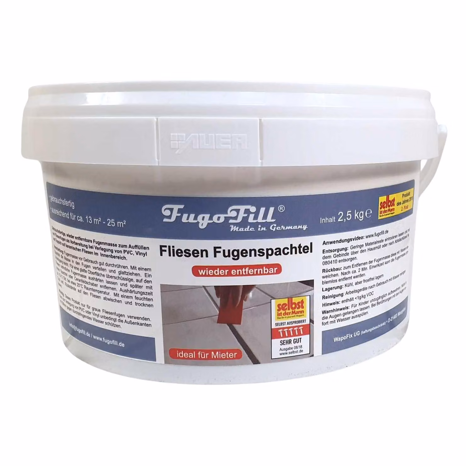 FugoFill stucco rimovibile per piastrelle 2,5 kg grigio