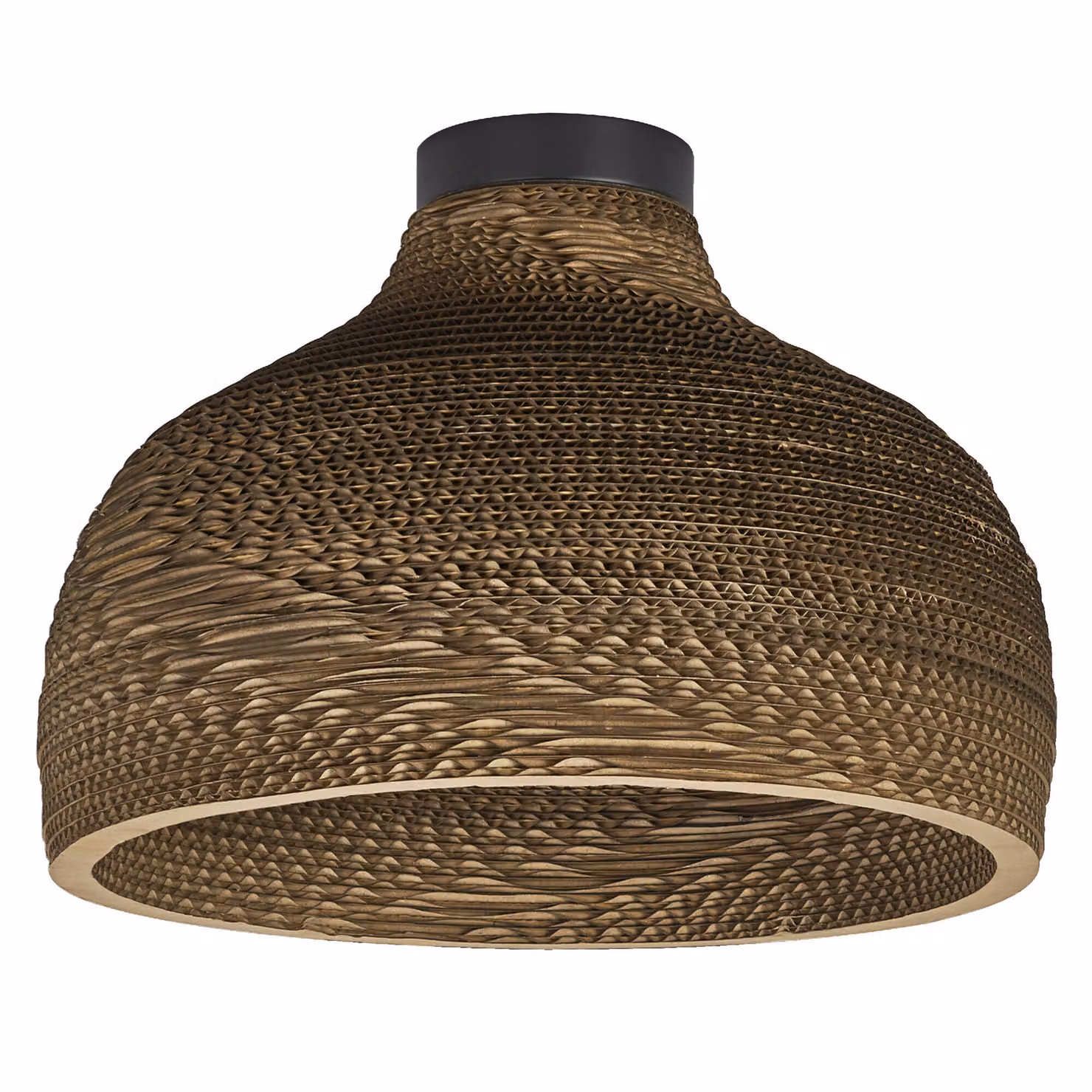 LEDVANCE Decor Cardboard Hat plafoniera marrone in cartone ondulato, leggera, E27, diametro 360 mm, paralume in materiale riciclato, sostenibile grazie alla sorgente luminosa sostituibile, facile installazione