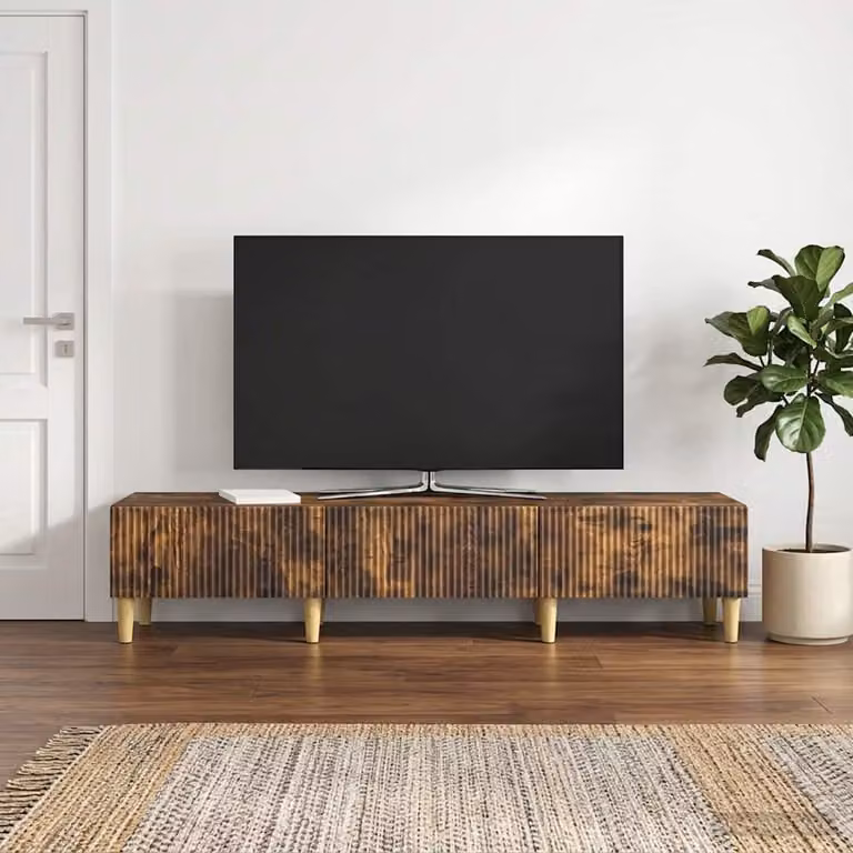 Mobile TV vidaXL in legno ingegnerizzato color rovere fumo, L 147 x P 34,5 x H 30 cm