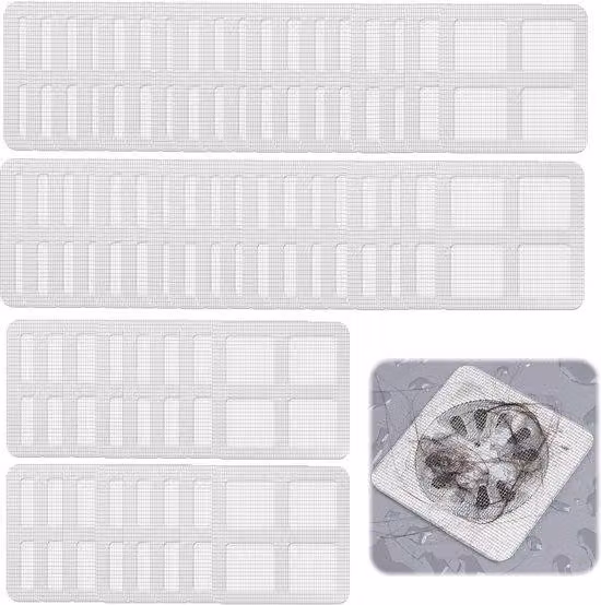 50 pezzi di filtri per doccia usa e getta, adesivi per doccia, filtri per capelli, raccoglitori di capelli, puliti e igienici, per bagno/doccia/cucina/lavello (10 x 10 cm)