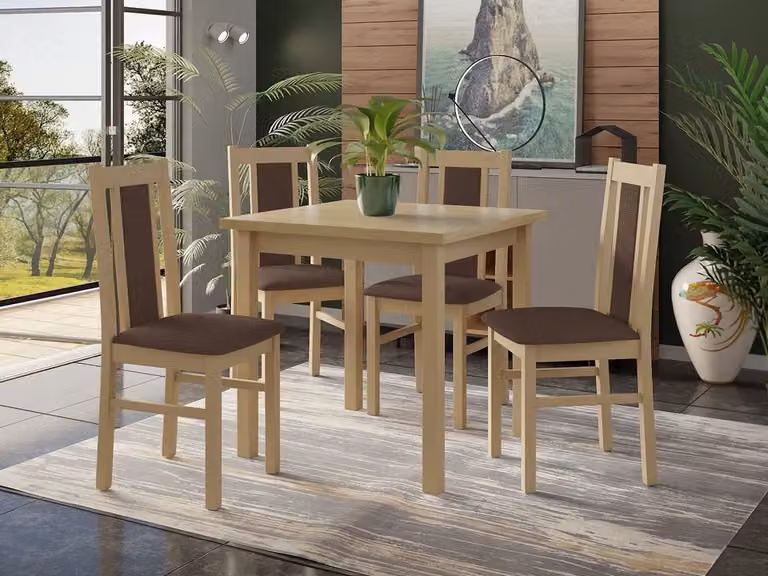 Set da pranzo 4+1 HARDIN 2 - rovere sonoma / marrone 2