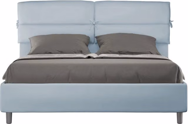 Letto Matrimoniale Moderno GIORDANOSHOP in Legno e Microfibra Blu L: 170 cm, P: 200 cm, H: 110 cm